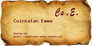Csintalan Emma névjegykártya